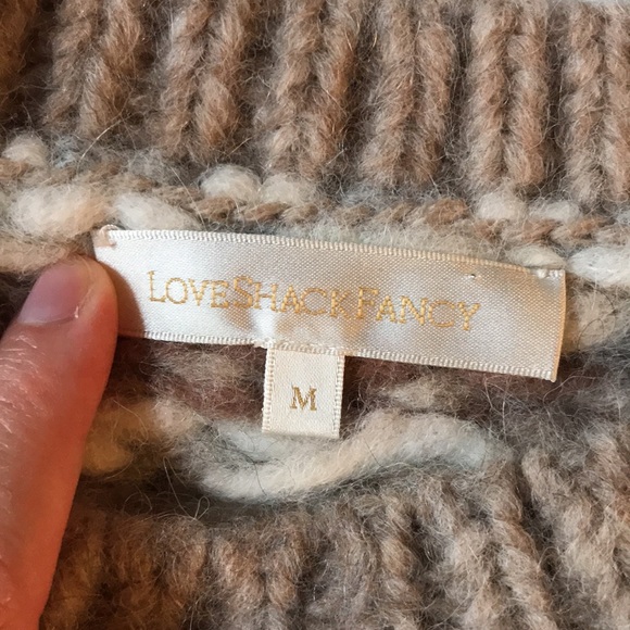 LoveShackFancy Cropped Fair Isle Alpaca Sweater - Picture 10 of 11